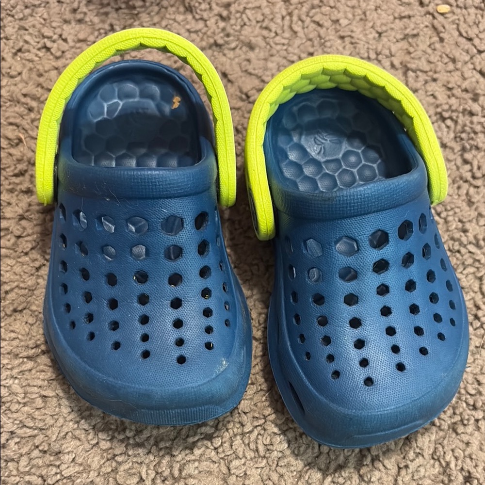 Kids Blue and Green Clogs
